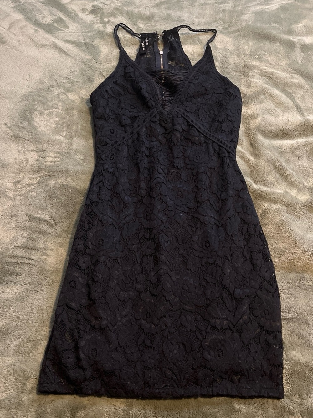 Bebe Black lace mini dress